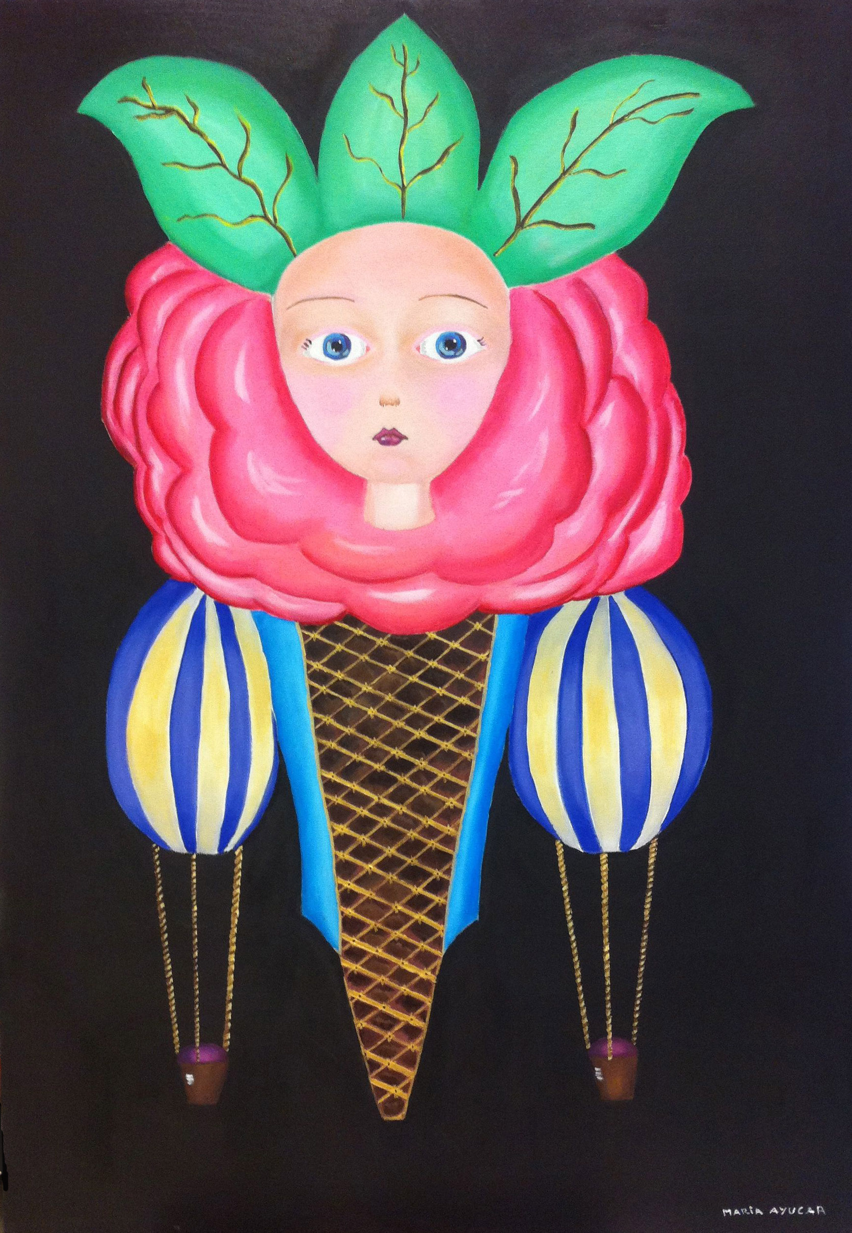 Retrato de una Flor - Oleo sobre lienzo 130cm x 90cm - Maria Ayucar