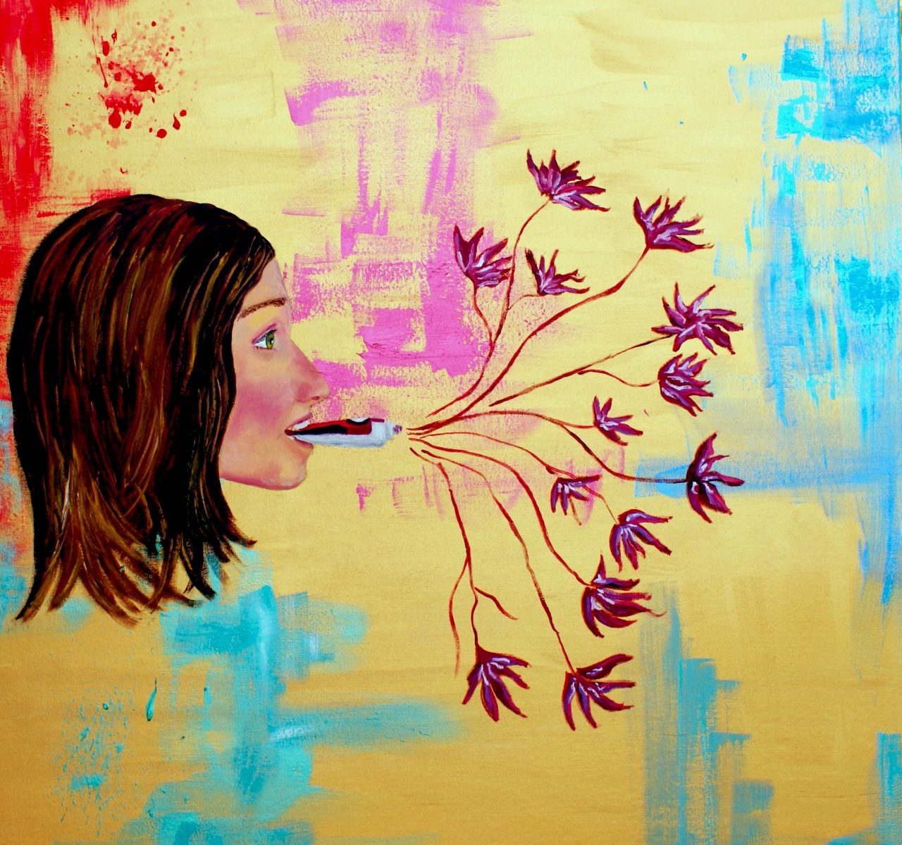 Cuadro al oleo María Ayucar - Creando